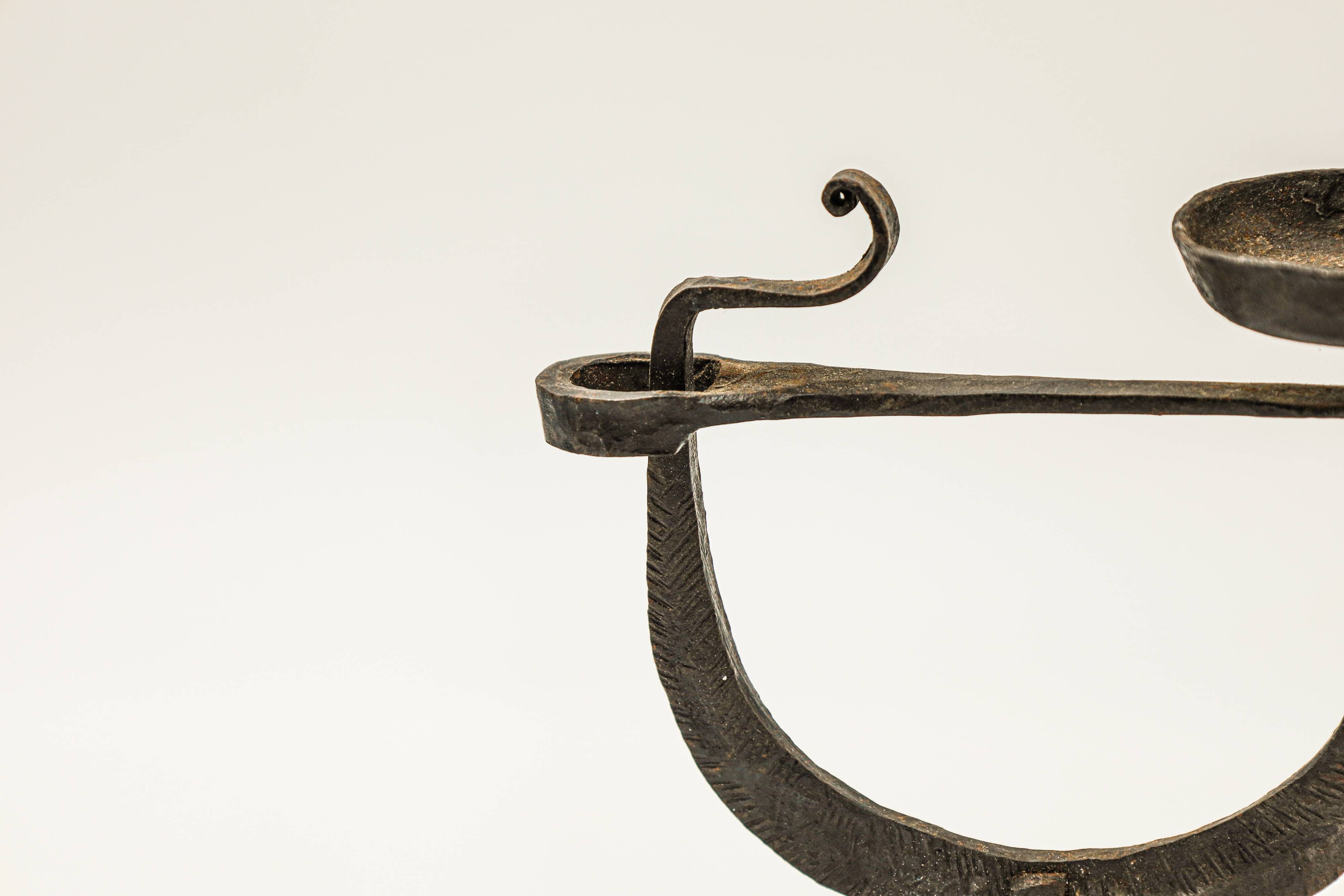 Wrought iron rooster candle holder Marolles workshop