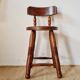 Antique wooden chair - oak - folk art - brutalist