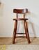 Antique wooden chair - oak - folk art - brutalist