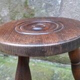 Turned wooden tripod stool