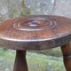 Turned wooden tripod stool