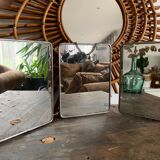 Vintage triptych barber mirror 24x59cm