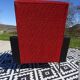 Fauteuils vintage rouge et noir, les 2