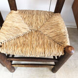 Pair of straw brutalist chairs, 1970