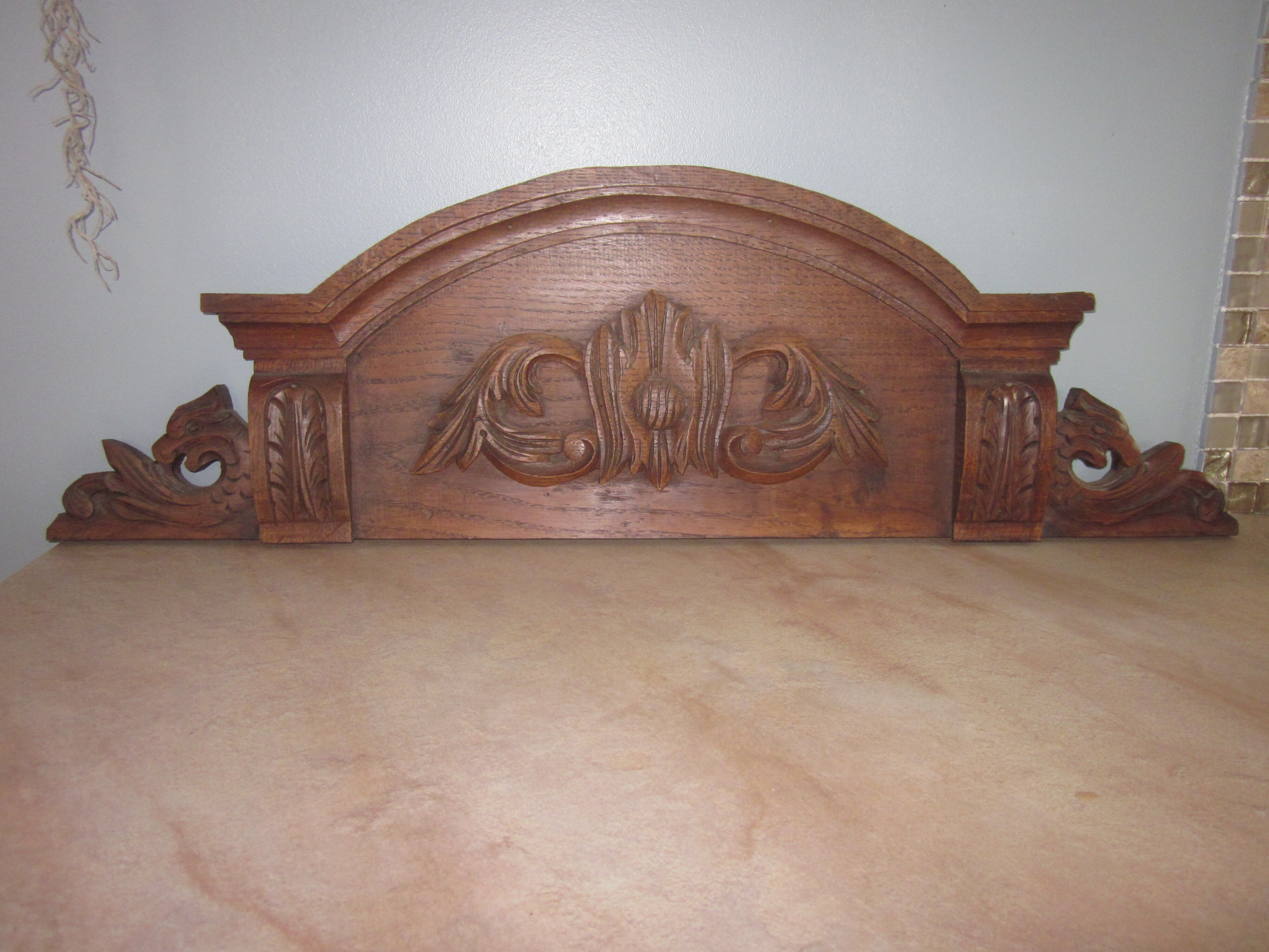 Old pediment in chene
