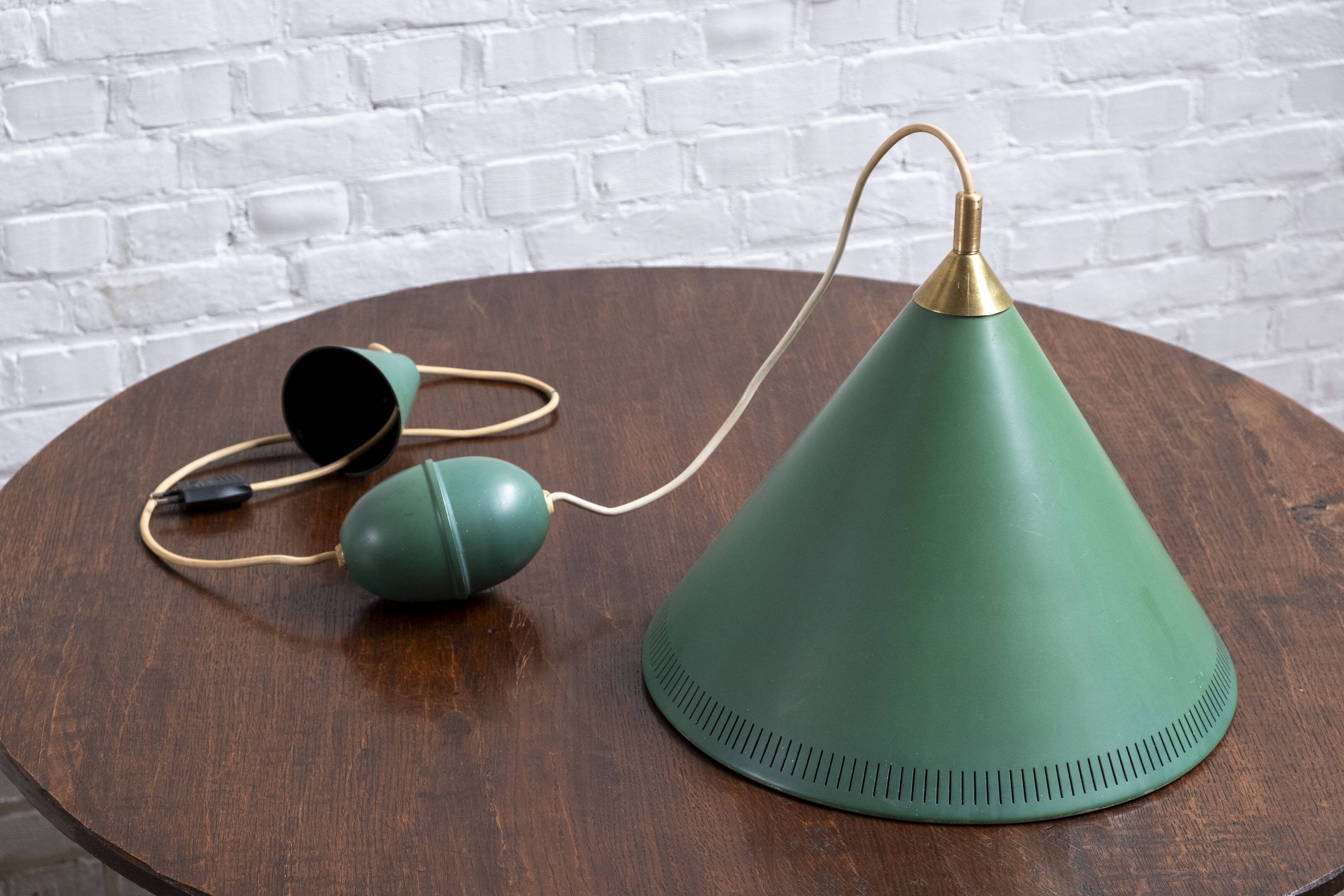 Bent karlby kegle pendant lamp, lyfa 1960s denmark