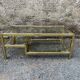 2-level coffee table Roche Bobois Hollywood Regency style brass and glass 70s