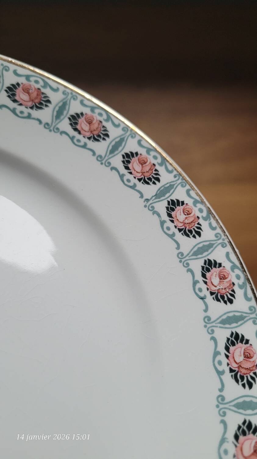 5 antique dessert plates