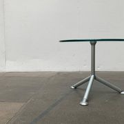 Postmodern Italian side table from the Help series in glass by Paolo Bistacchi for Albed, Milan.
