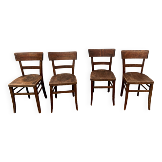 Set of 4 Parisian bistro chairs in Baumann, Fischel, Kohn, Luthera style