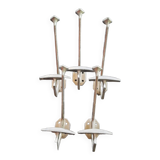 Set of 5 brushed aluminum coat hooks