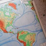 Old physical map American continent Vidal-Lablache