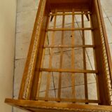 Vintage baby bed in wood and rattan from the 60s for children