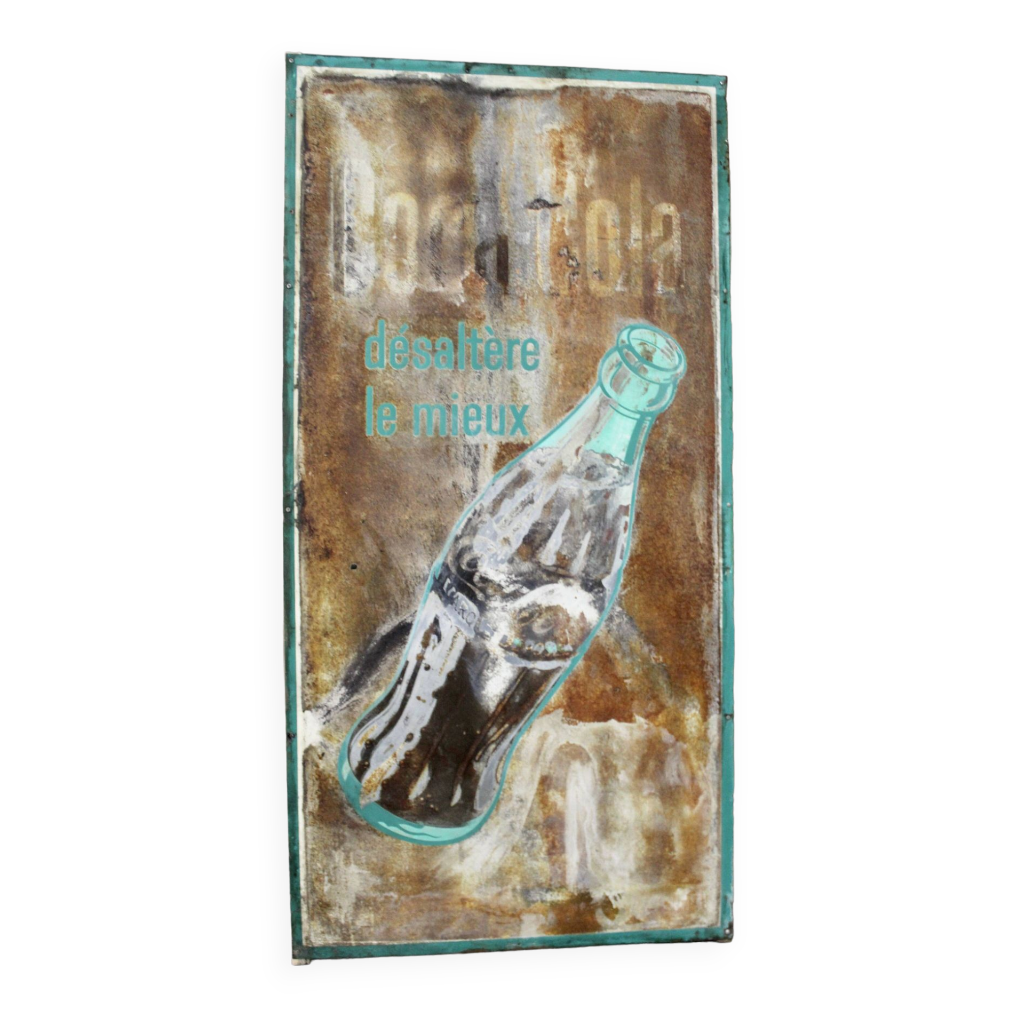 Old coca cola advertising plate 60s