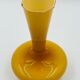 Vintage ochre opaline vase with a fluted neck