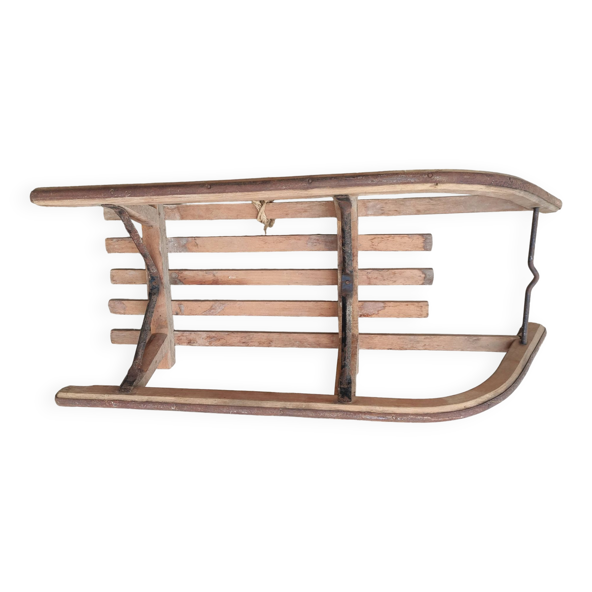 Old vintage wooden sled