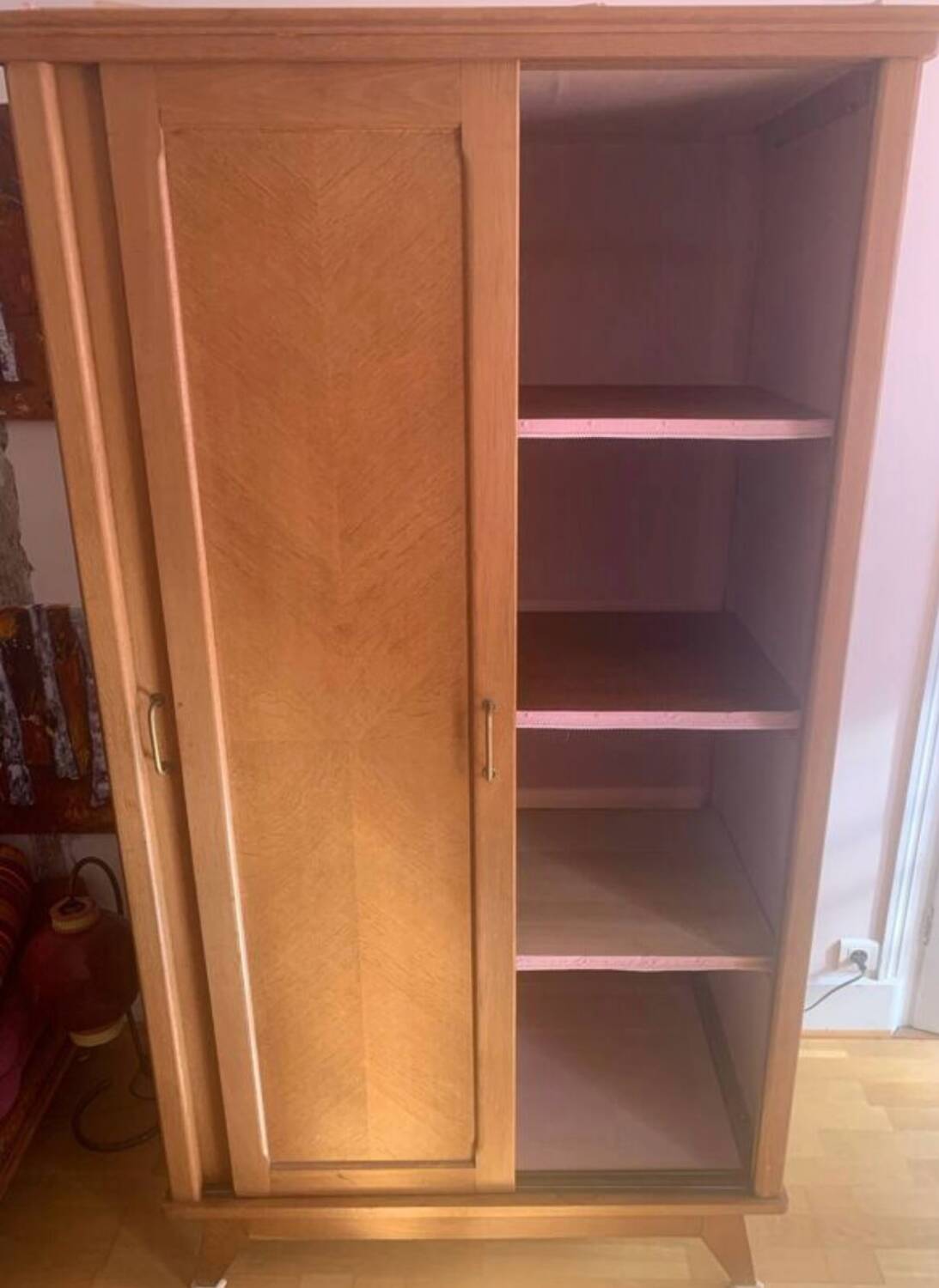 Scandinavian wardrobe with compass legs