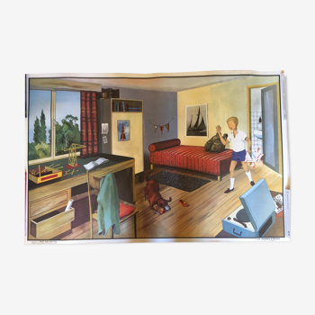 Affiche 60x90cm "La chambre d'enfant", Hachette