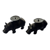Pair of candle holders