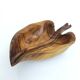 Vintage solid wood basket leaf shape