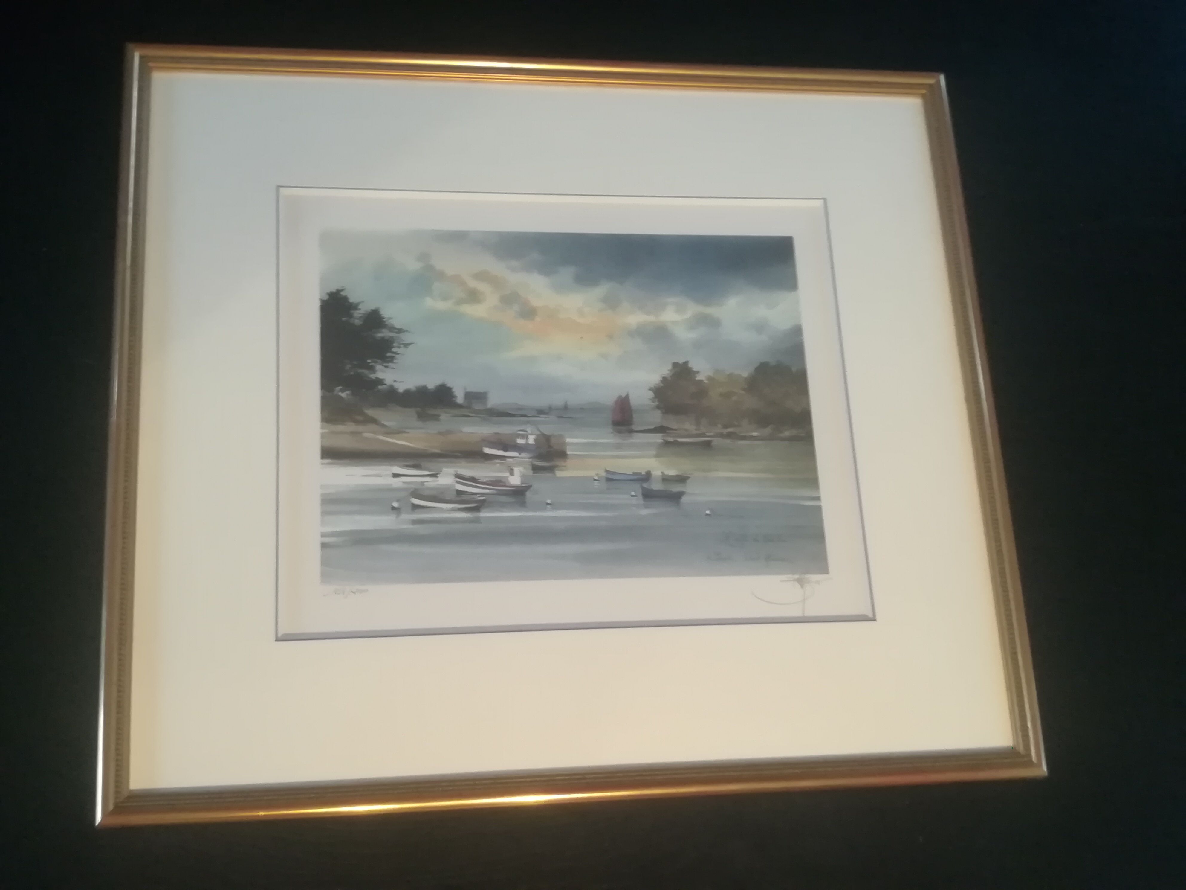 Marine lithograph signed Stéphane Lauro