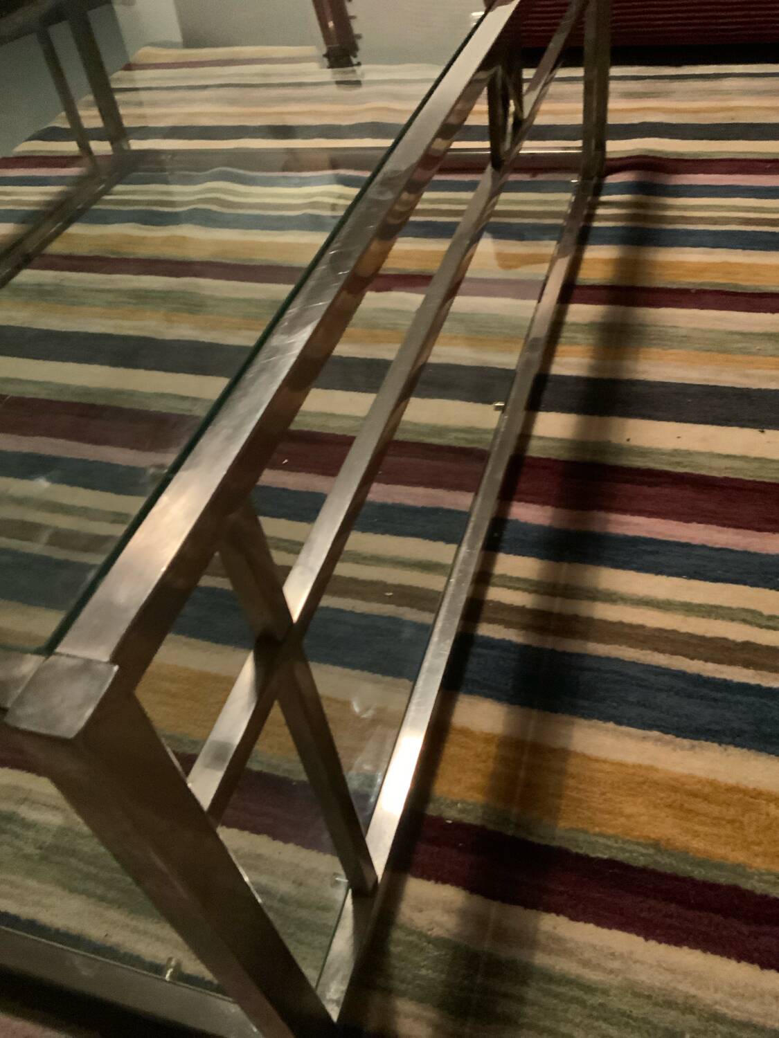 Roche Bobois glass and chrome coffee table