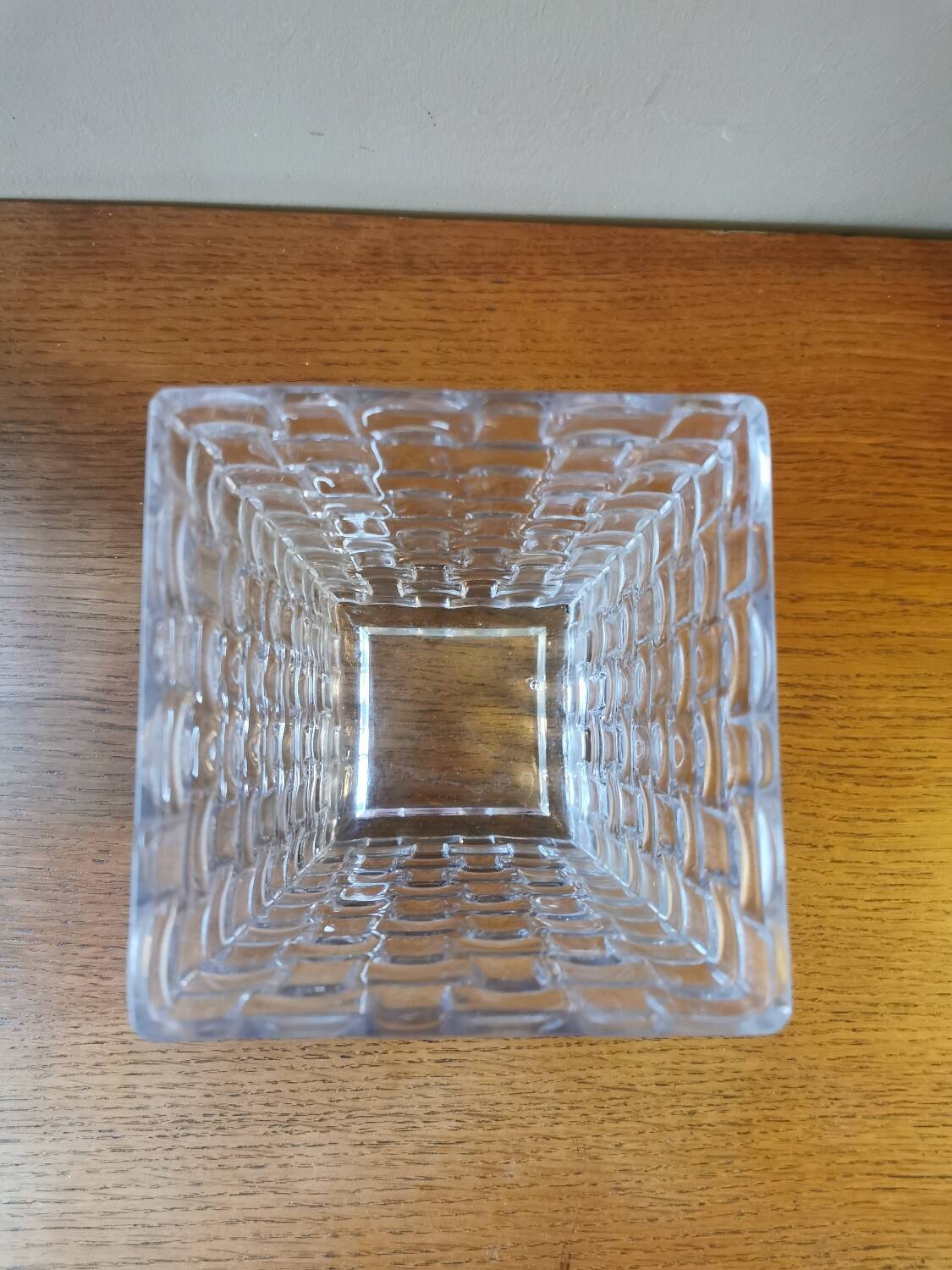 Vintage square glass vase