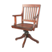 Fauteuil de bureau administratif pivotant ancien début xxeme