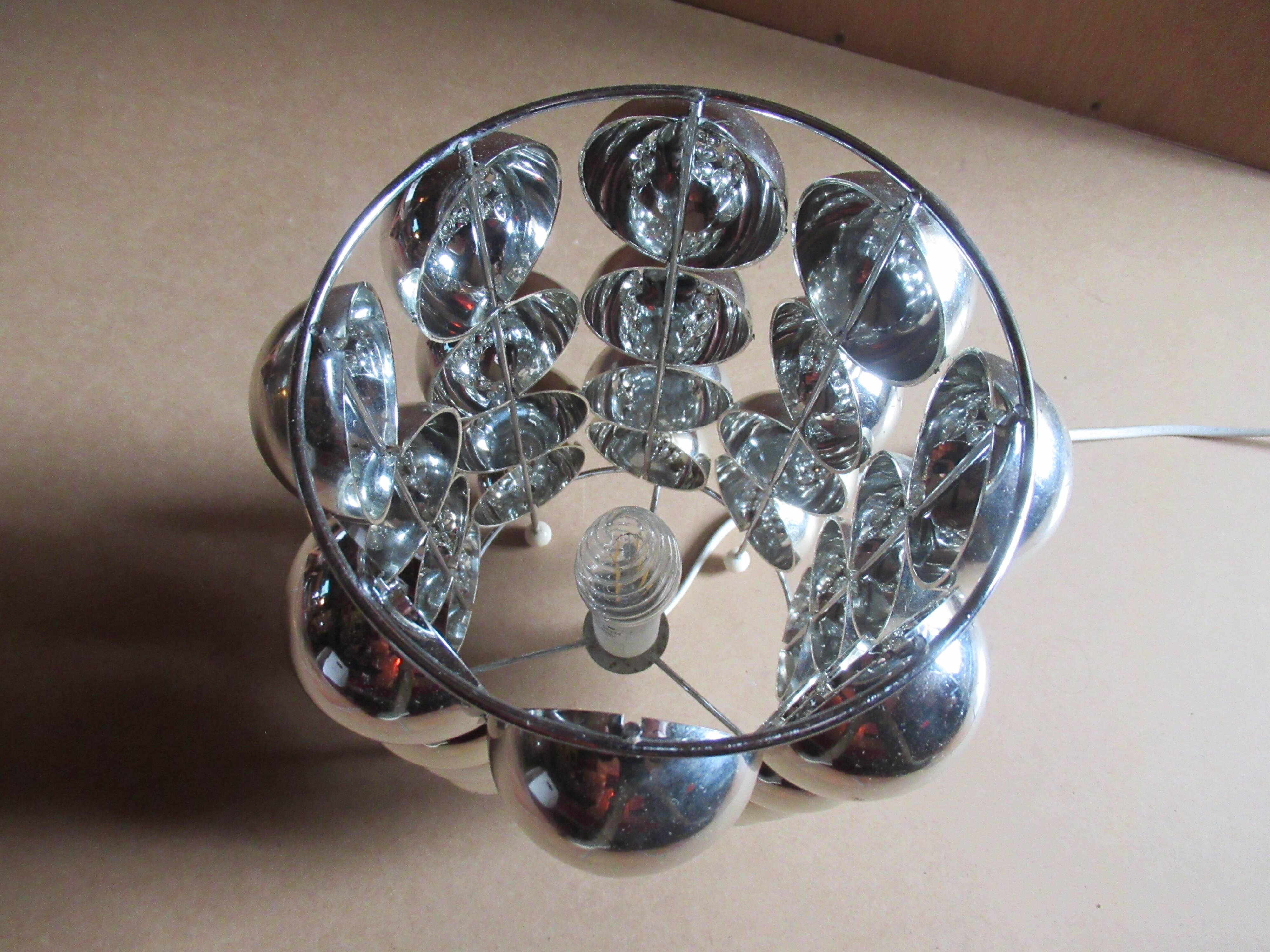 Table lamp KARE Space Age style 1980s chrome plastic