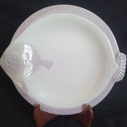 Antique Longwy ceramic fish service for 12 people, Copenhagen pattern, 1890-1939