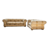3-seater sofa and silk armchair, Tommaso Barbi, 1970