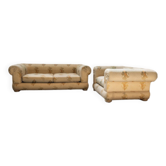 3-seater sofa and silk armchair, Tommaso Barbi, 1970