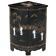 Black Chinese corner cabinet inlaid with mother-of-pearl.