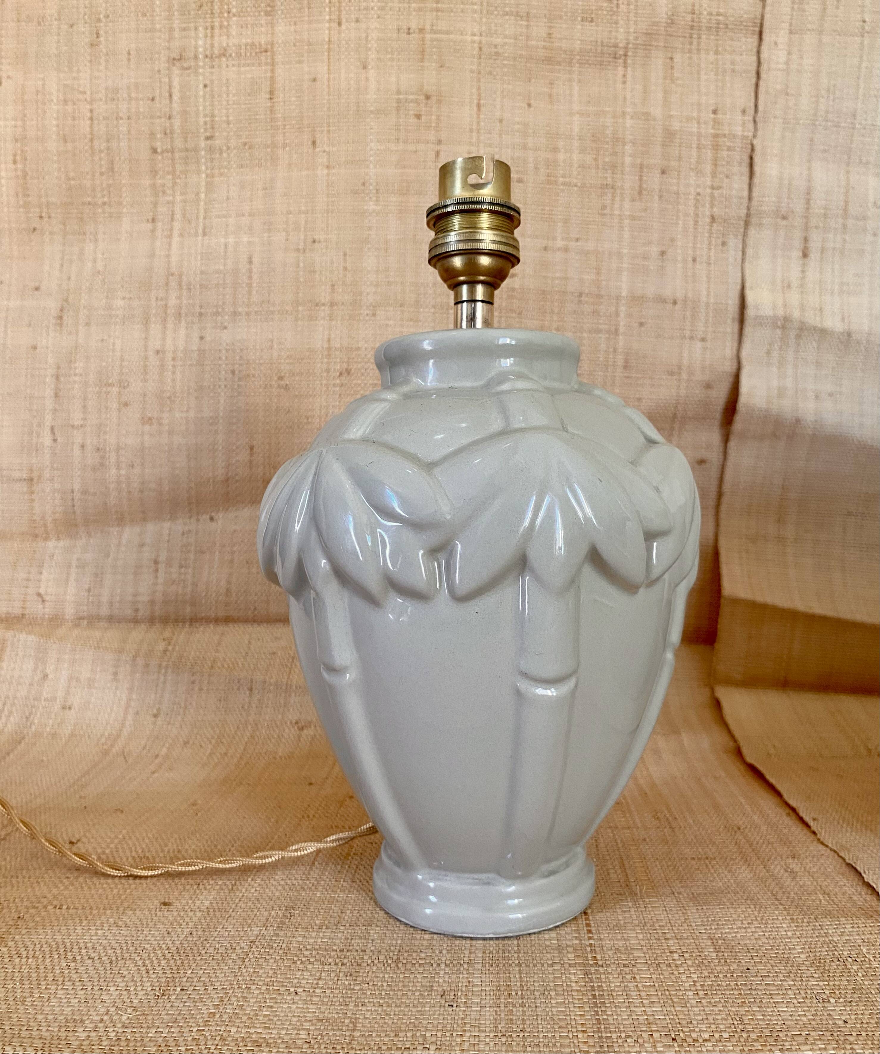 Ceramic lamp, 2M fabric cable, rope lampshade