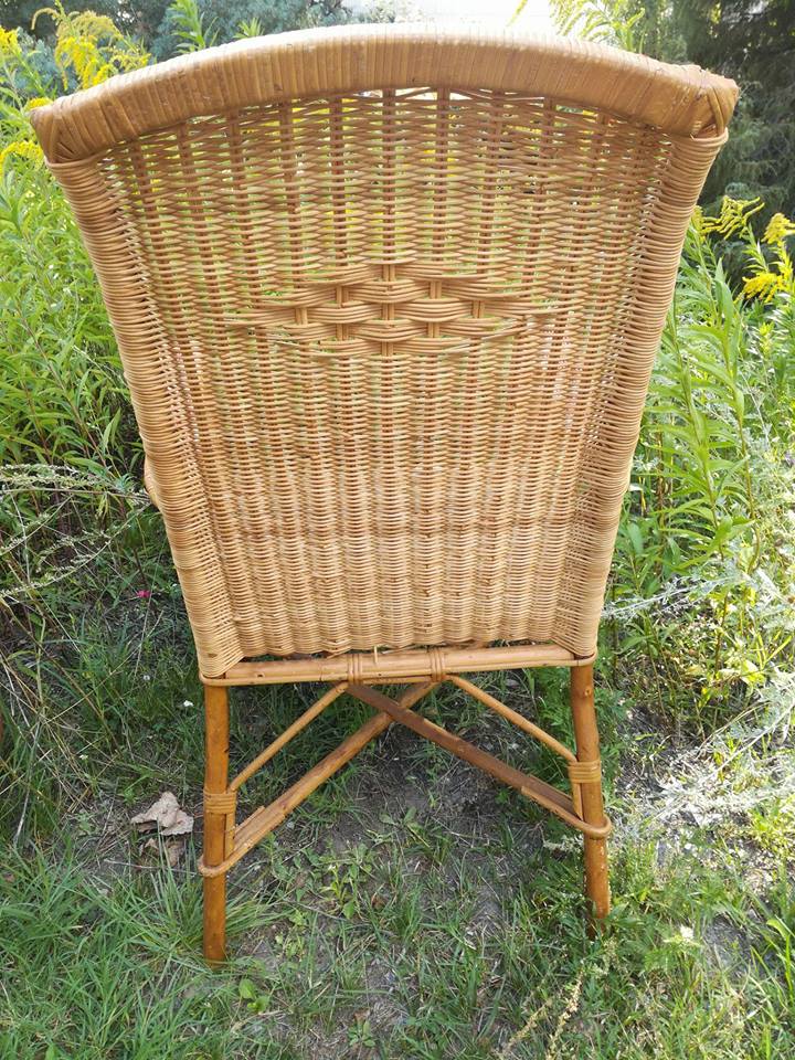 Armchair rattan years 50
