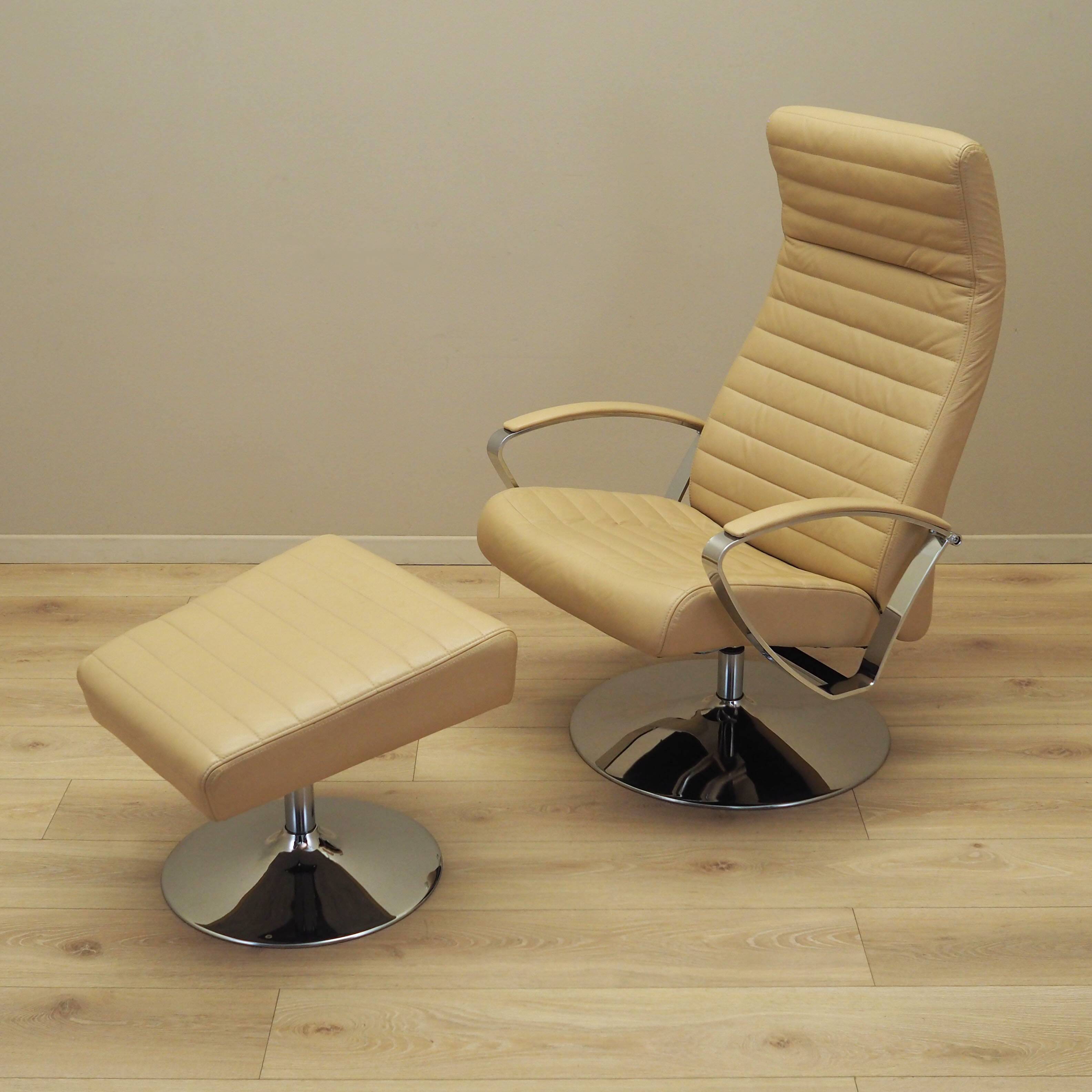 Lounge armchair and footstool set, Danish design, 1970s, manufacture: BoCon