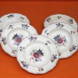 5 old soup plates Sarreguemines earthenware Agreste model