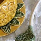 Jam pot, pineapple sugar bowl in slip