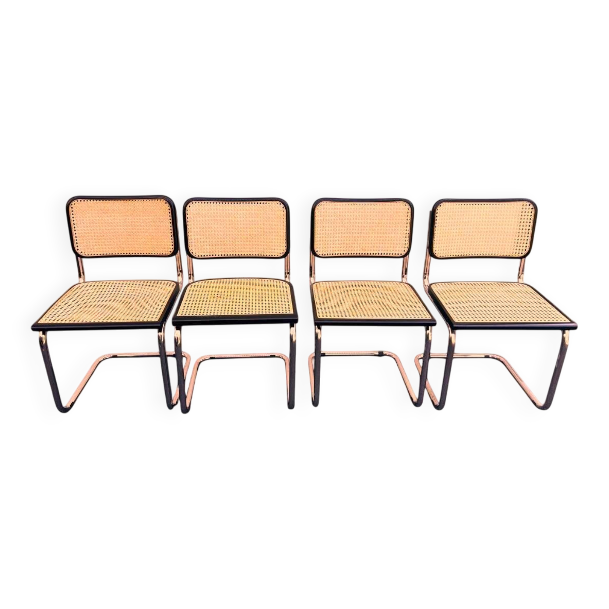 Set of 4 black Cesca B32 chairs – design inspired by Marcel Breuer