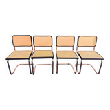 Set of 4 black Cesca B32 chairs – design inspired by Marcel Breuer