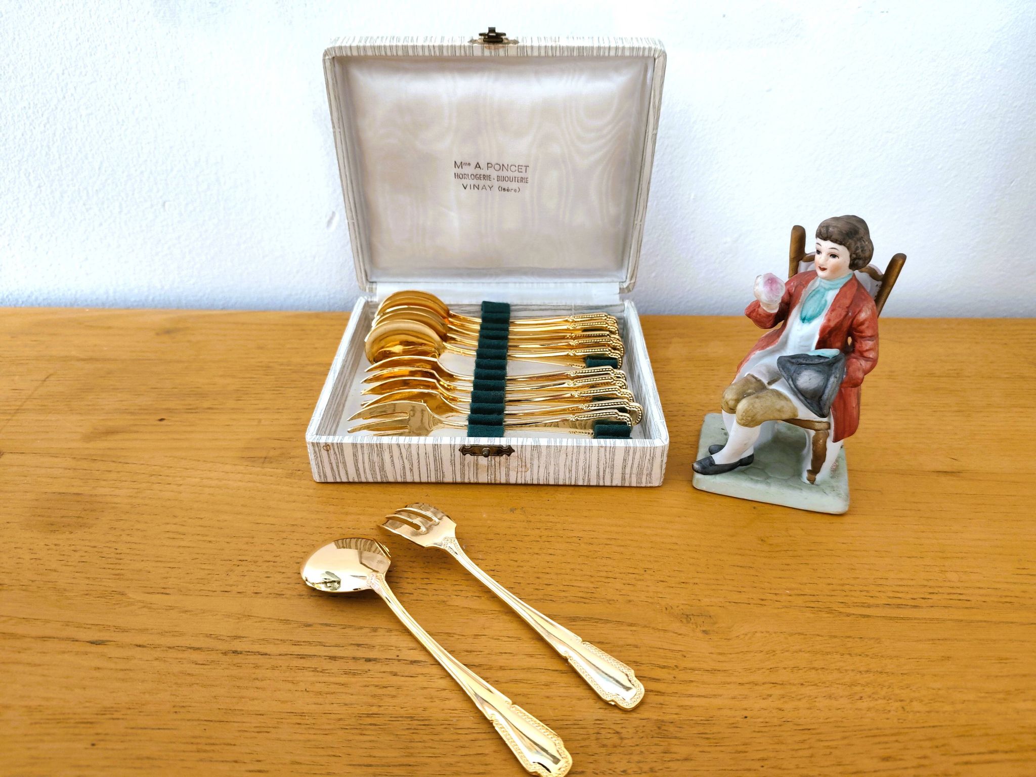 Vintage gold dessert forks and spoons