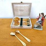 Vintage gold dessert forks and spoons
