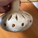 Vintage openwork ceramic lamp and lampshade in dried flowers 70