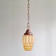 Art Deco Skyscraper type pendant lamp in amber glass, 1920s-30s