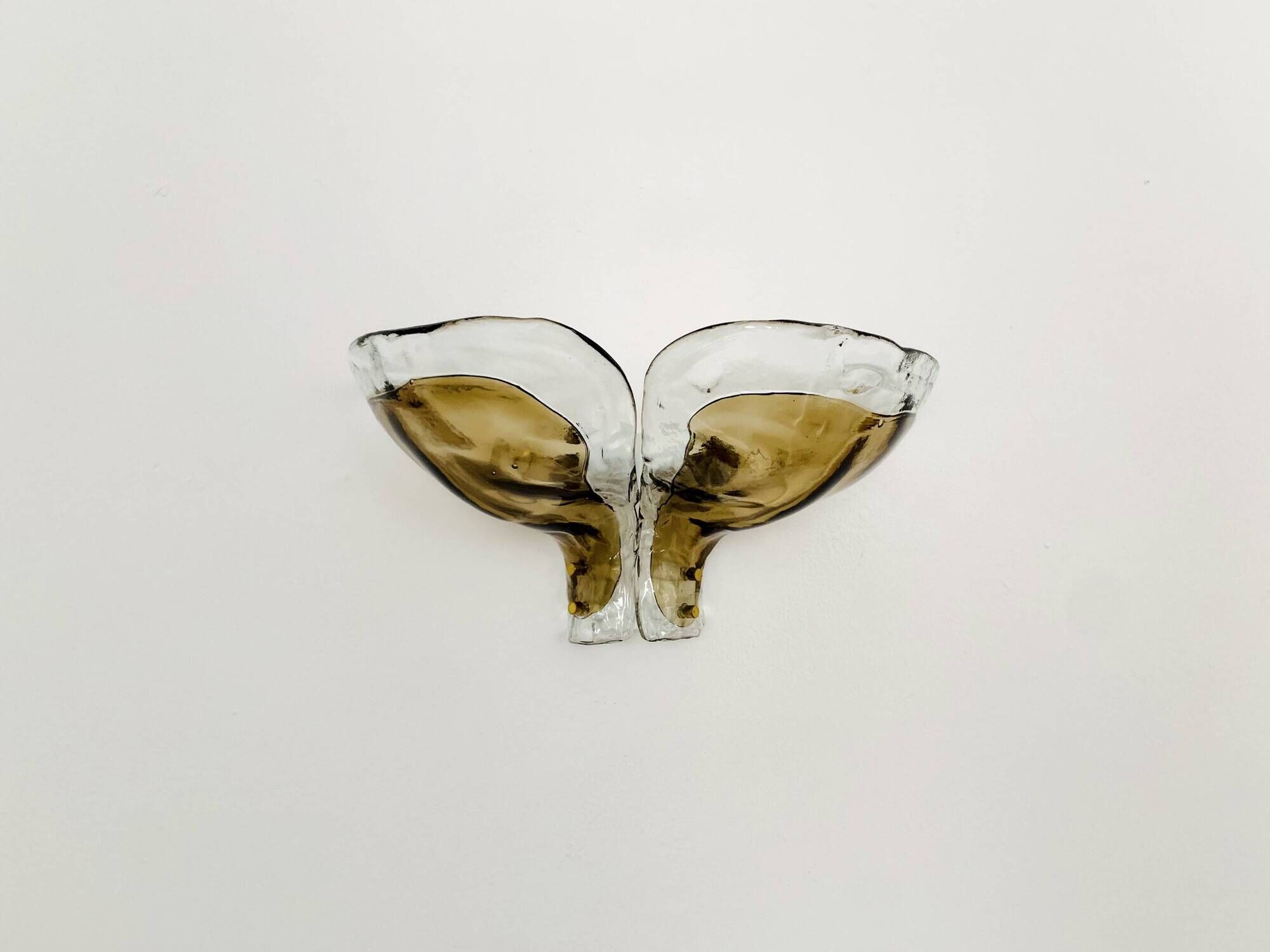 Set of 2 Smoked Glass Wall Lamps by J.T. Kalmar