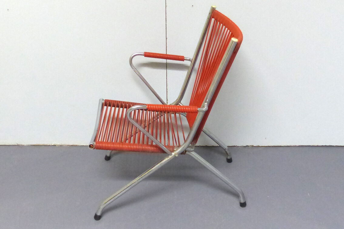 Fauteuil pliant scoubidou années 60