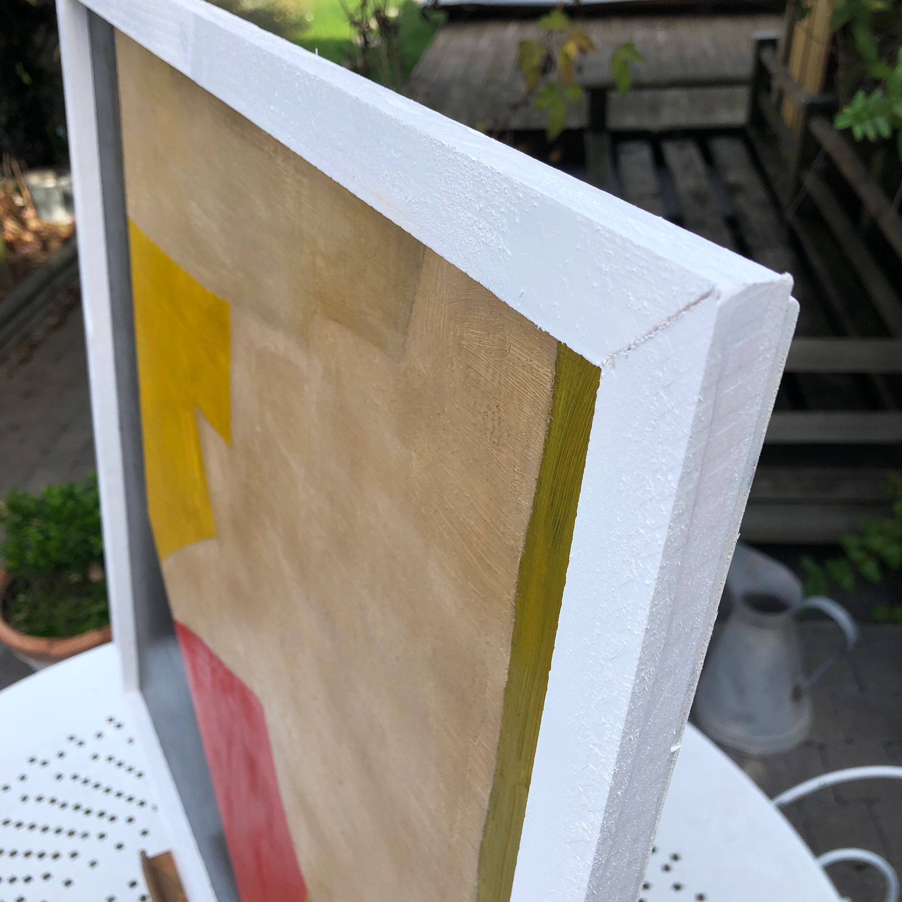 Oil on abstract panel