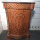 Small support table in Louis XV style with marquetry and bronze.