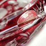 Cenicero de cristal tallado "Schonborner Bleikristal". Alemania, 1970s.