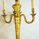 Huge wall lamp in gilded bronze Louis XVI style, three branches, late nineteenth